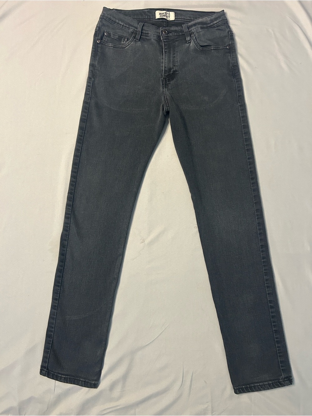 Naked & Famous Denim Skinny Jeans — Charcoal Gray